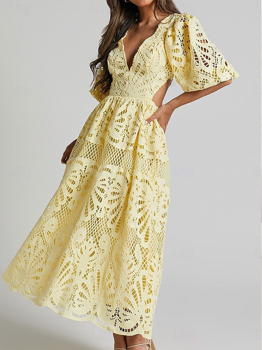 chinese dress ladies A-Line/Princess Long Butter Yellow Prom Dresses Basque Waist Stretch  Strapless Floor-Length Side Split With Pleats&Back Lace-Up Wedding Guest  Dresses