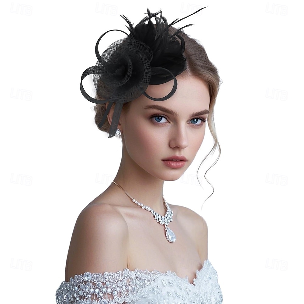 chapéus fascinators com penas para mulheres chapéus kentucky derby chapéu de igreja para festa do chá com faixa de cabeça e clipe de 2025 por $32.99 –P2