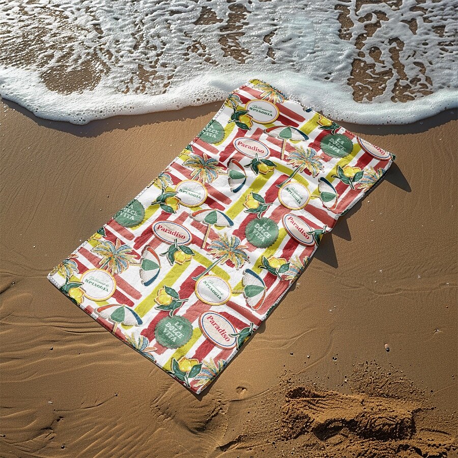 bedrucktes Strandtuch, leichte, schnelltrocknende, sandfreie Stranddecke, ideal für Reisen, Pool und den Einsatz im Freien 2025 - $10.99 –P29