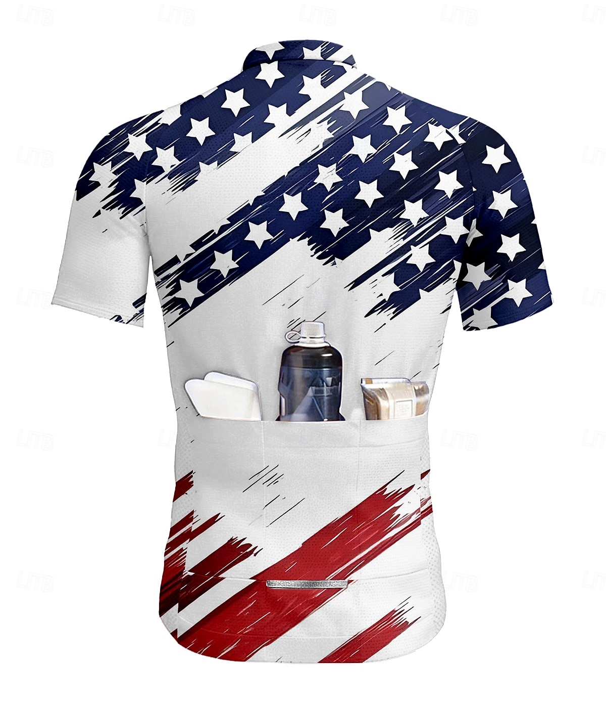 Hombre Maillot de Ciclismo Graphic Bandera Manga Corta Bicicleta Camiseta con 3 bolsillos traseros Resistente a los rayos UV Secado rápido Cremallera delantera Bandas Reflectantes Deportes Rojo Ropa 2025 - $30.99 –P2