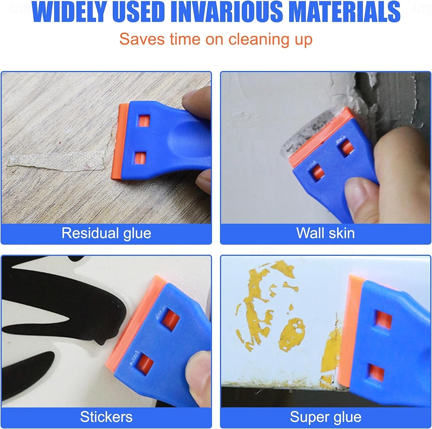 Plastic Razor Blade Scraper and 100 Pcs Blades, Remove Label Decal Tool,Forwithout Scratches Plastic Razor Blade Scraper, Adhesive Remover for Kitchen Appliances,Stickers and Paints on Window 2025 - $11.99 –P2