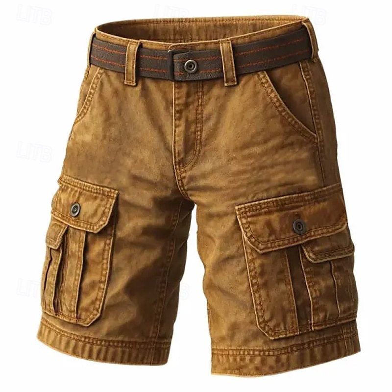 Herren Cargo-Shorts Shorts Bermudashorts Freizeitshorts Wander-Shorts Mehrere Taschen Gerader Schnitt Farbblock Einfach Feuchtigkeitsableitend tragbar Knielang Outdoor Lässig Täglich Mode Streetwear 2025 - $29.99 –P4