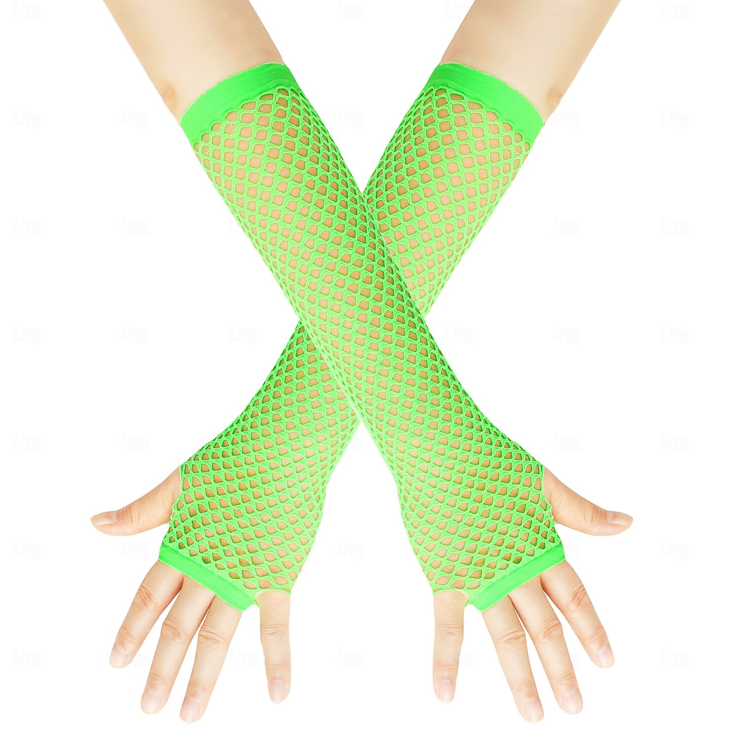 Dickes Netz Fischernetz elastische Handschuhe sexy lange Handschuhe Punk Halbfinger Nachtclub Party Etikette Handschuhe 2025 - $5.49 –P10