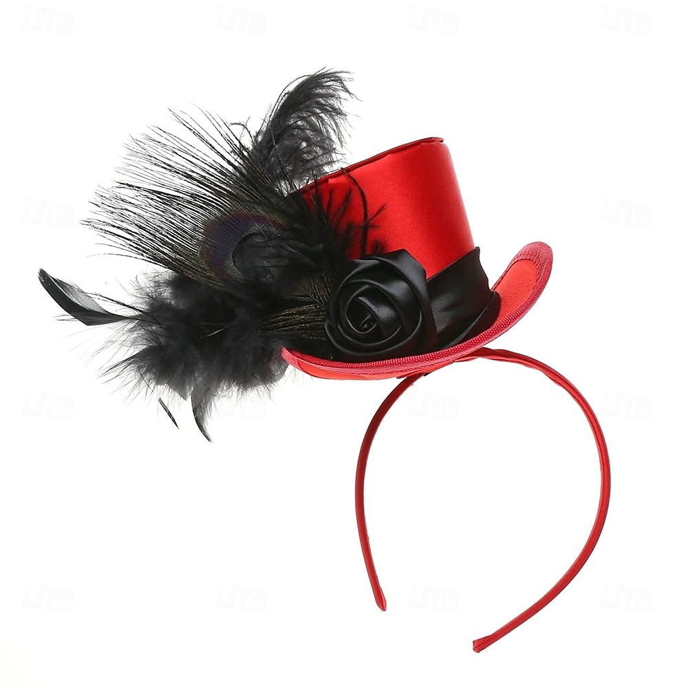 Chapeau fascinateur pour femme, serre-tête pour fête de thé, mini-chapeaux haut de forme, cocktail, fleur, maille, plumes, pince à cheveux de 2025 ? $42.99 –P6