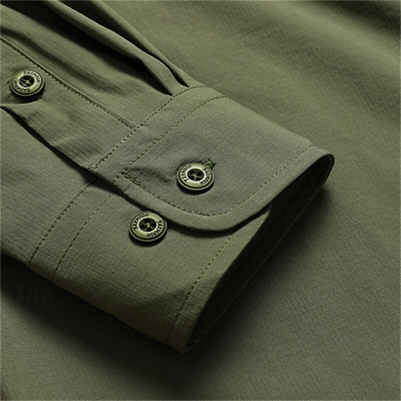 Per uomo Camicia Camicia Estiva Camicia casual Camicia con Bottoni Camicia cargo Nero Kaki Verde militare Beige Manica Lunga Semplice Colletto a Camicia Vacanza Camicia hawaiana Tasca Abbigliamento del 2025 a $42.99 –P4