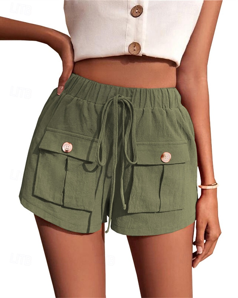 Per donna Pantaloncini cargo Shorts Moda Atletico Corto Misura del girovita medio Semplice Tasca Elastico in vita Traspirante Confortevole Micro-elastico Sport & Outdoor Abbigliamento quotidiano del 2025 a $26.99 –P1