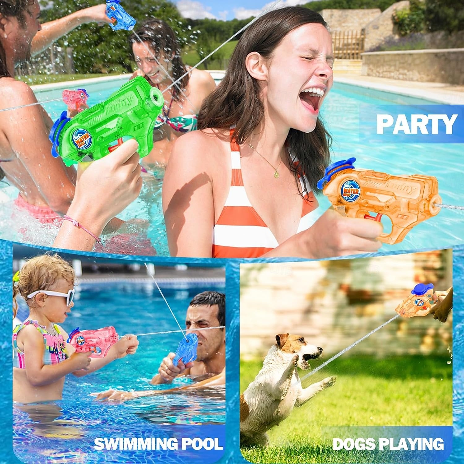 Mini pistola ad acqua per bambini piccoli - confezione da 4/2 confezioni, piccole pistole ad acqua da 5-7 m di lunga gittata, super pistola ad acqua, pistola blaster, giocattolo acquatico per esterni, del 2025 a $16.84 –P8