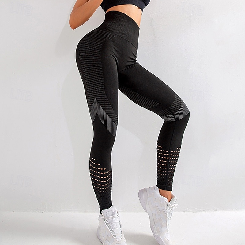 Mujer Pantalones de yoga Mallas Leggings de Yoga Malla Cintura elástica Control de barriga Levantamiento de tope Yoga Entrenamiento de gimnasio Pilates Pantalones Negro Verde Ejército Azul Otoño 2025 - $20.99 –P14