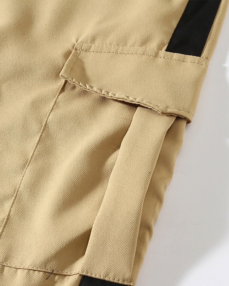 Men's Cargo Shorts Shorts Summer Shorts Drawstring Elastic Waist Multi Pocket Plain Comfort Wearable Knee Length Outdoor Sport Daily Fashion Casual Black Khaki 2025 - $21.99 –P7