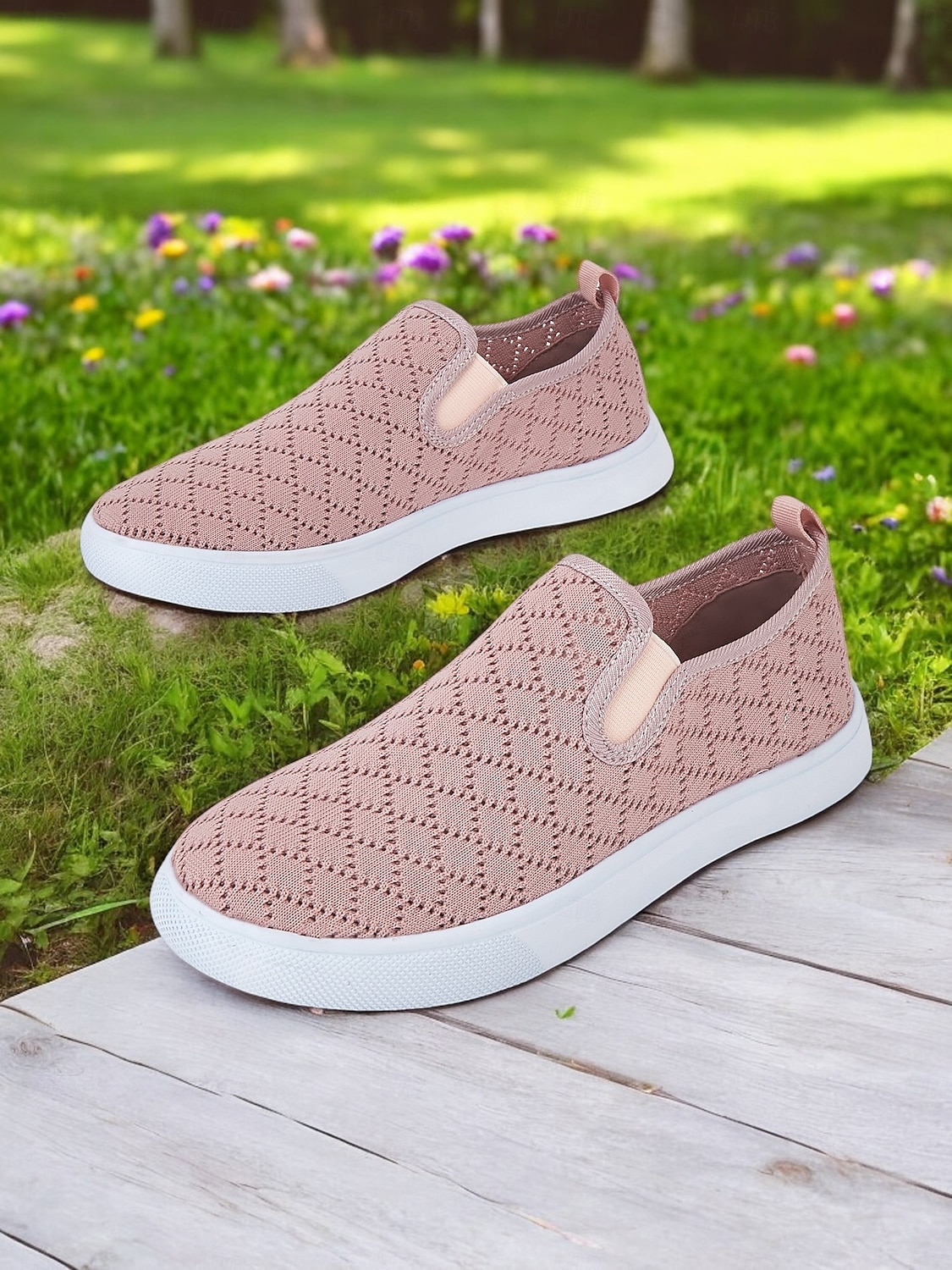scarpe slip-on da donna in maglia – stile traspirante ed elegante per le donne durante i picnic primaverili, le passeggiate al parco e le commissioni quotidiane del 2025 a $26.99 –P4