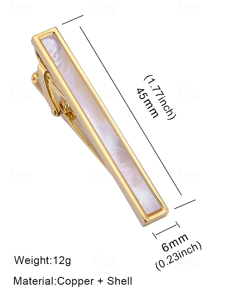 heren stropdas clip van messing ingelegd met parelmoer en abalone, stijlvol en elegant ontwerp, geschikt voor formele gelegenheden, een perfect cadeau voor zaken, bruiloften en Vaderdag 2026 - $11.99 –P6