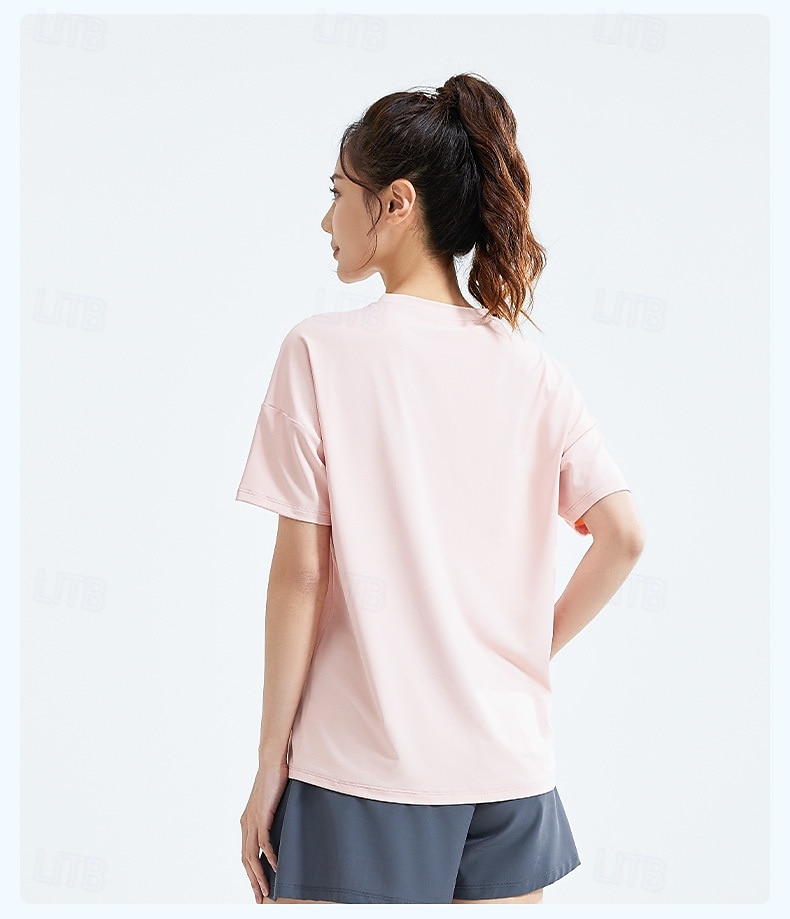 US Open Women's Tops Sport Shirt Tennis Shirt Short Sleeve Split Side Split Tennis Golf Pickleball Crew Neck Solid Colored Top Black White Pink Tennis Clothing 2025 - $13.99 –P6