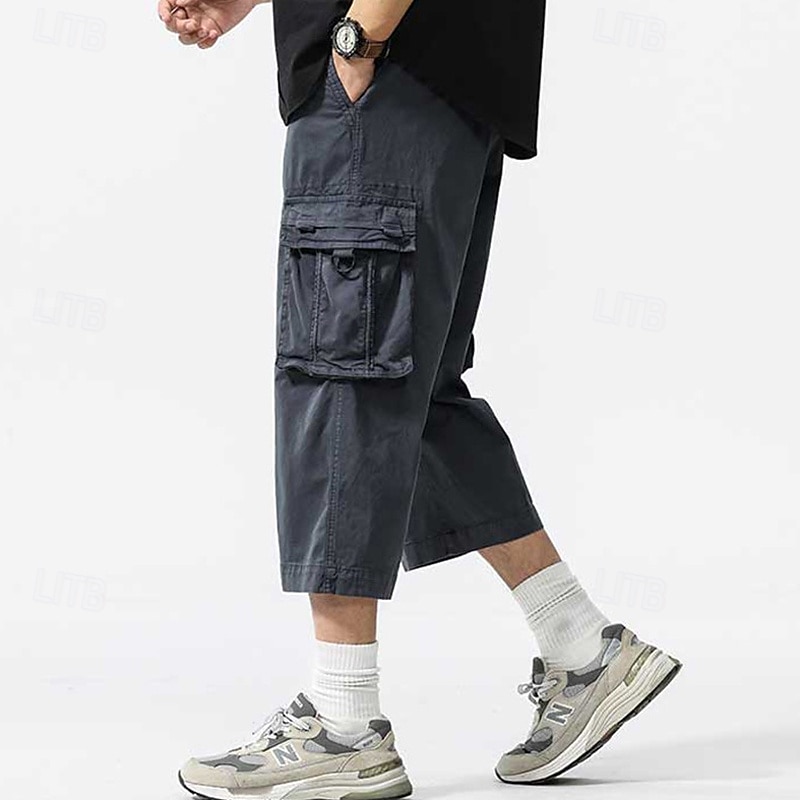 Per uomo Pantaloncini Cargo Capri Pantaloni capri Coulisse Elastico in vita Multi-tasche Semplice Comodità Indossabile Lunghezza al polpaccio All'aperto Sport Quotidiano Moda Casual Nero Cachi del 2025 a $37.99 –P8