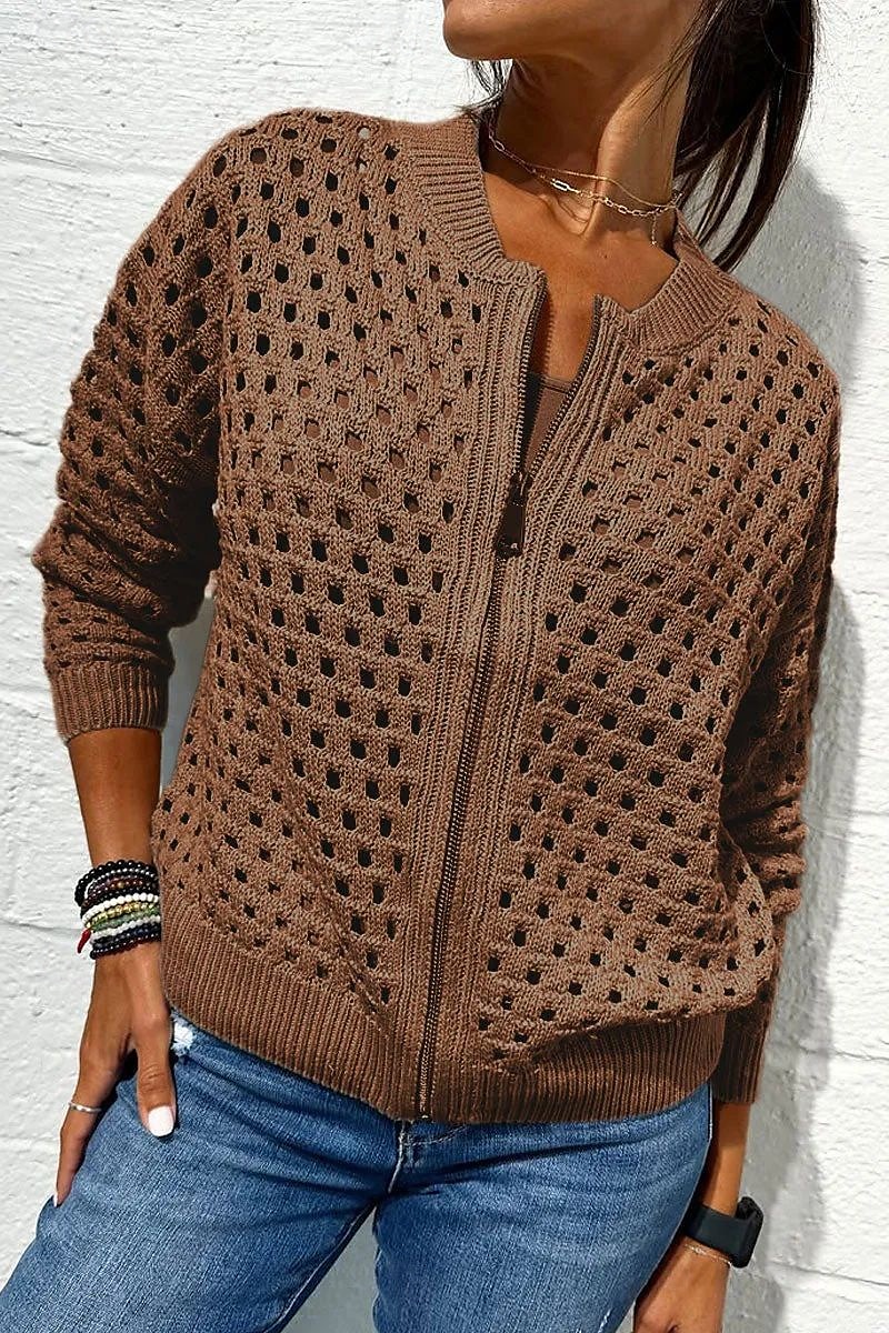 Damen Bluse Einfach Basic Modern Langarm Rundhalsausschnitt Normale Oberteile Täglich Ferien Ausgehen Reißverschluss Schwarz Weiß Rosa Wein Armeegrün Sommer 2025 - $35.99 –P6