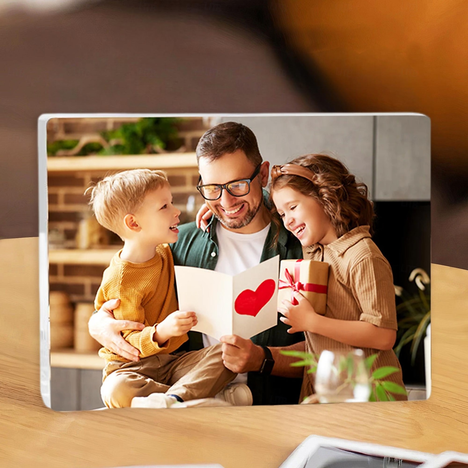 Blocco fotografico personalizzato in acrilico, regalo perfetto per papà, festa del papà, festa della mamma, decorazione per la casa, matrimonio, compleanno del 2025 a $20.99 –P3