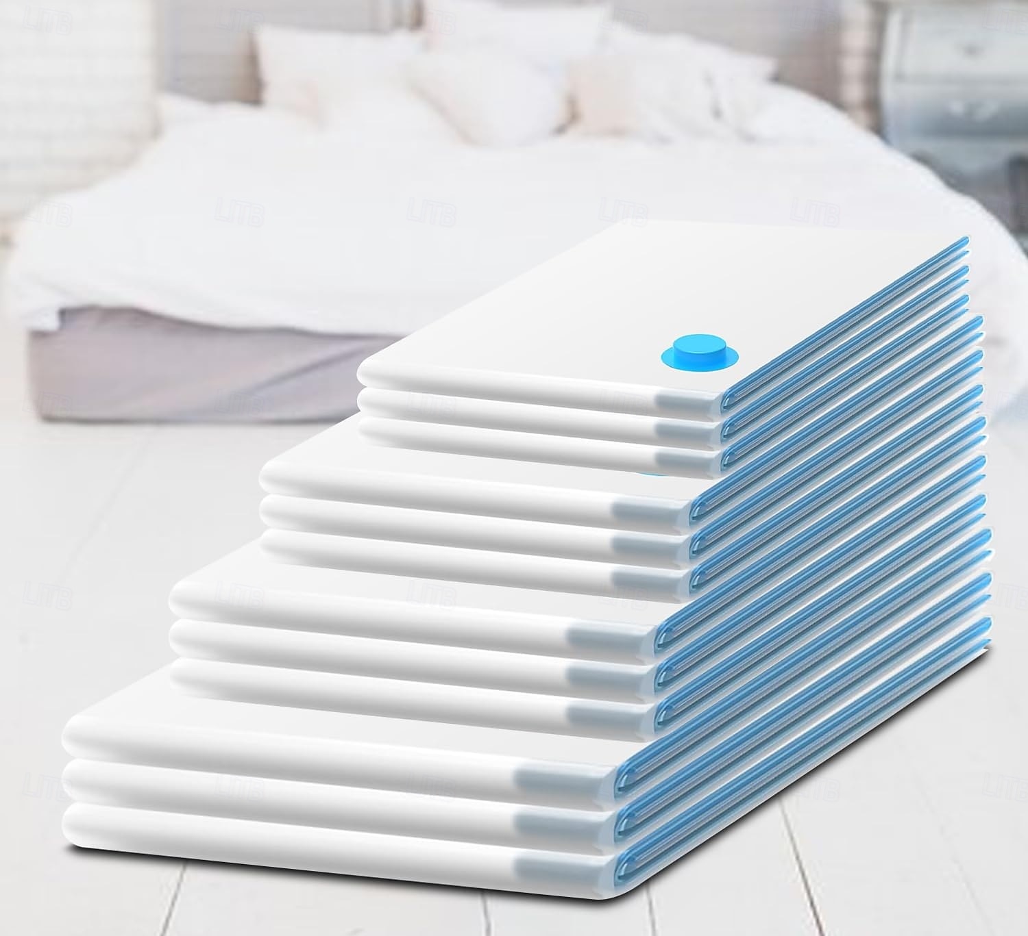 Sacs de voyage sous vide avec fermeture à pompe, sacs pour vêtements, couvertures, rangement peu encombrant, format cabine, sacs d'emballage de compression pour bagages et valises de 2025 ? $15.99 –P3