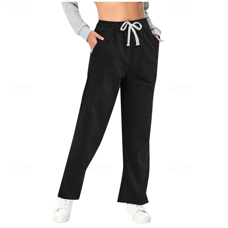 Mujer Pantalones de lino y algodón Moda Ropa de calle Confort Longitud total Media cintura Plano Cintura elástica Confortable Al Aire Libre Cómodo Calle Ropa Cotidiana Noche Negro Rosa Beige Verano 2025 - $24.99 –P3
