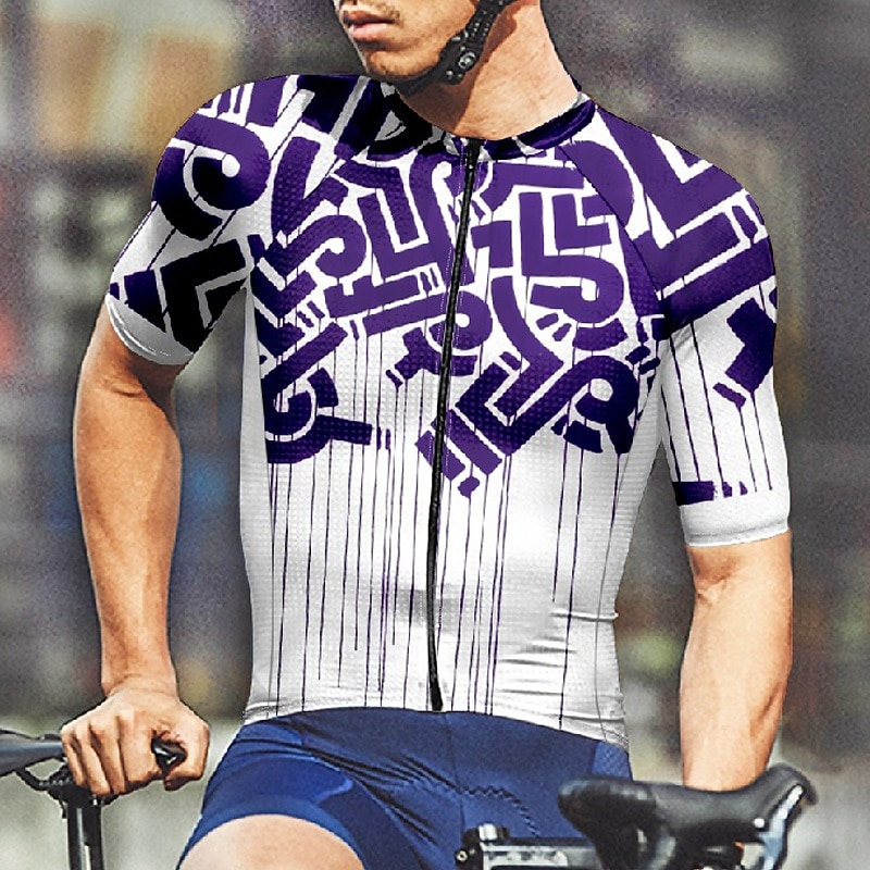 Men's Cycling Jersey Geometric Short Sleeve Bike Tee Tshirt Jersey with 3 Rear Pockets Mountain Bike MTB Quick Dry Anatomic Design Wicking Breathable Sports Wine Red Black Blue Clothing Apparel 2026 - $25.99 –P6