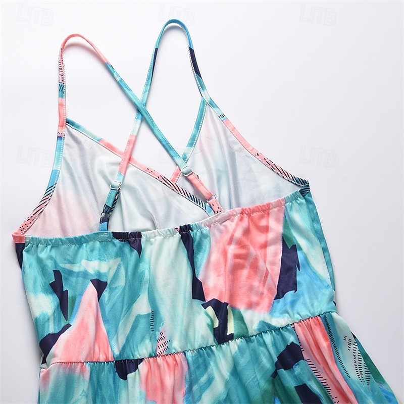 Per donna Abito Midi Abito Estivo Abito Sottoveste Abito Boho Moda Moderno Quotidiano Spiaggia Weekend Vestibilità regolare Floreale Senza Maniche Scollo a V blu acqua Nero Rosa Arancione Estate del 2025 a $23.99 –P13