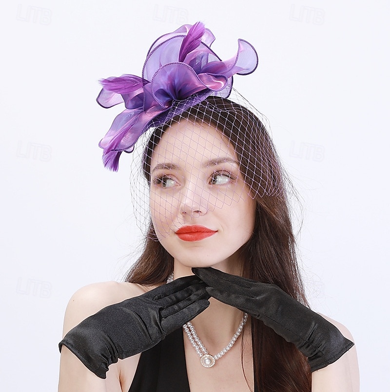 Tocados Plumas Boda Fiesta de Noche Elegante Boda Con Pluma Celada Sombreros 2025 - $17.49 –P2