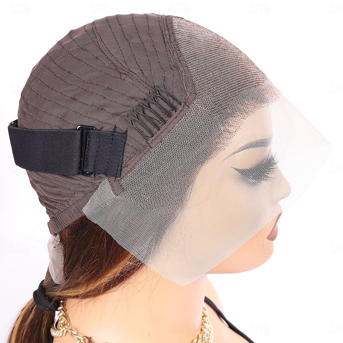 Parrucca in pizzo trasparente con meches 13x4 p4/27, parrucca in capelli umani con onda del corpo, densità 150% del 2025 a $184.99 –P7