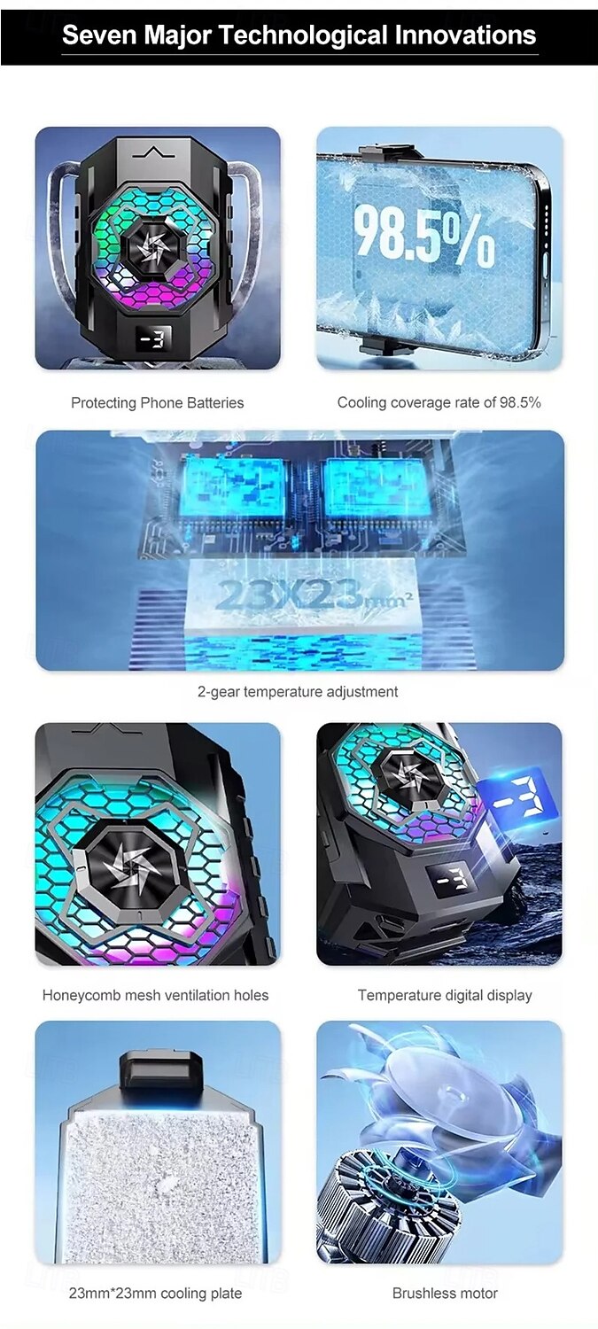 SL31 Mobile Phone Back Clip Cooler with TEC Semiconductor Cooling and LED Temperature Display for Gaming 2025 - $31.99 –P3