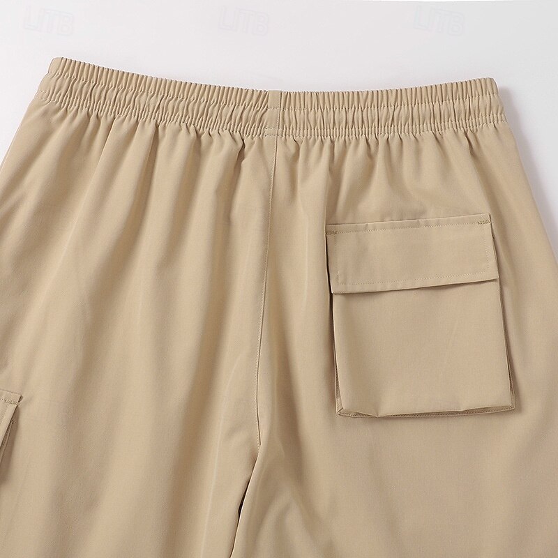 Homens Bermuda Cargo Calção Shorts de verão Com Cordão Cintura elástica Bolso multi Número Conforto Vestível Comprimento do joelho Ao ar livre Esporte Diário Moda Casual Preto Cáqui de 2025 por $15.49 –P9