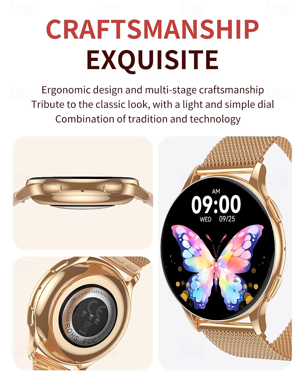 CY29 Reloj inteligente 1.32 pulgada Smartwatch Reloj elegante Bluetooth Temporizador Recordatorio de Llamadas Monitor de Pulso Cardiaco Recordatorio sedentaria Encontrar Mi Dispositivo Compatible con 2025 - $49.99 –P4