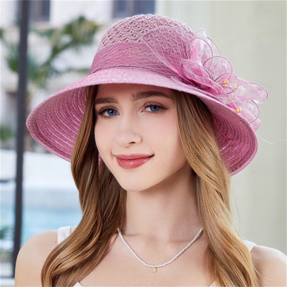 kapelusze derby dla kobiet 2025 kapelusz z organzy na przyjęcie herbaciane damskie eleganckie stroje na niedzielne popołudnie wielkanocne 2026 - $14.99 –P13