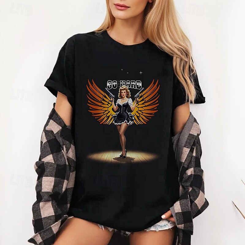 Póló Trikó Retro plakát Retro lány Grafikus Kompatibilitás Női Felnőttek Álarcos mulatság Forró bélyegzés Alkalmi / Napi 2025 - $15.99 –P4