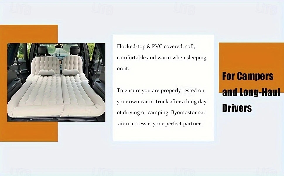 2-Person Inflatable Mattress 2-Person Inflatable Car Air Mattress | Portable, Convertible for Rear Seat or Trunk Use | Gray Quilted Design with Pump & Accessories for Travel, Camping, and Road Trips 2025 - $119.99 –P2
