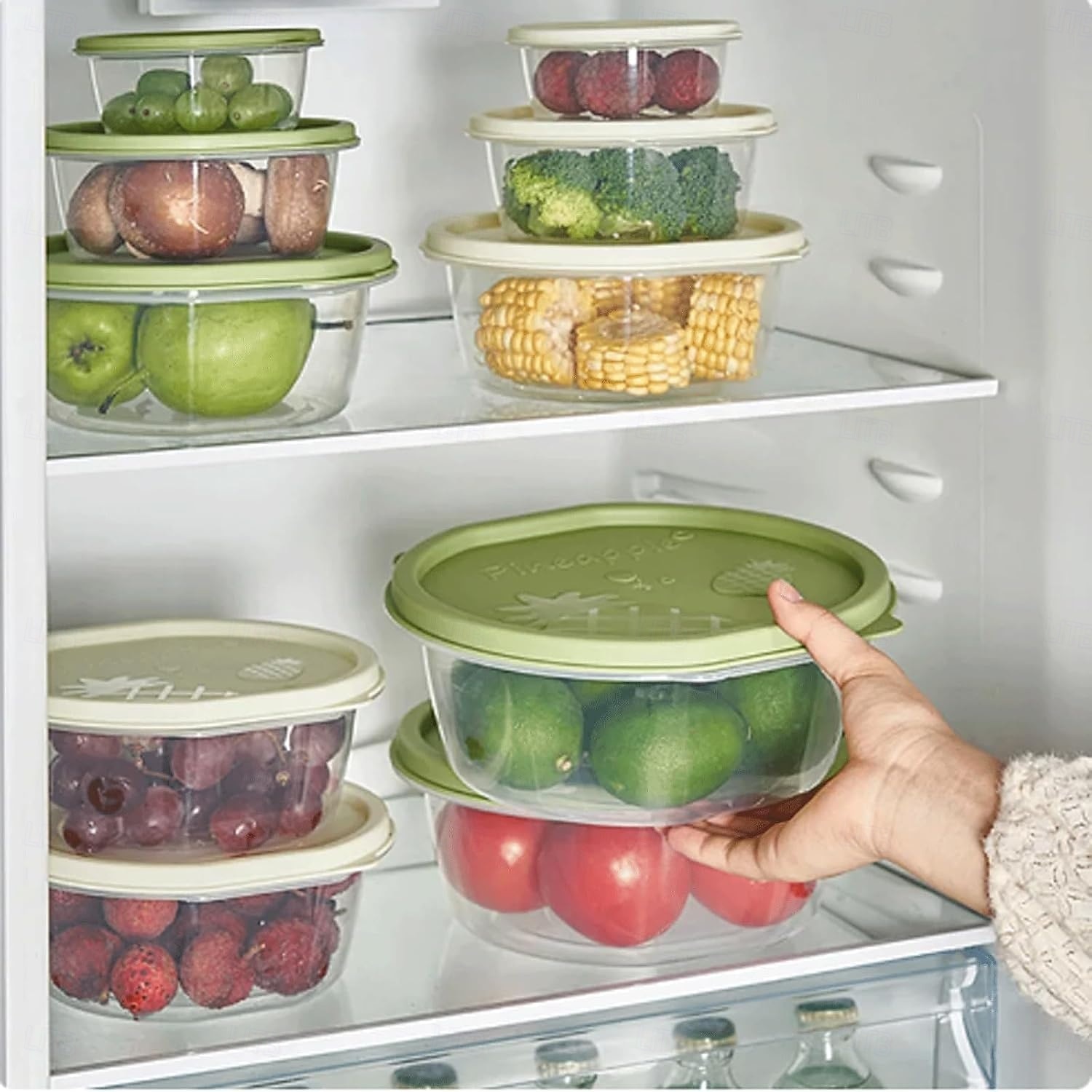 Банки для хранения 4 шт./набор пластиковых ланч-боксов, герметичная кухонная коробка, креативные коробки для хранения продуктов, круглая герметичная коробка для организации кладовой на кухне, еда на 2025 - $11.49 –P6