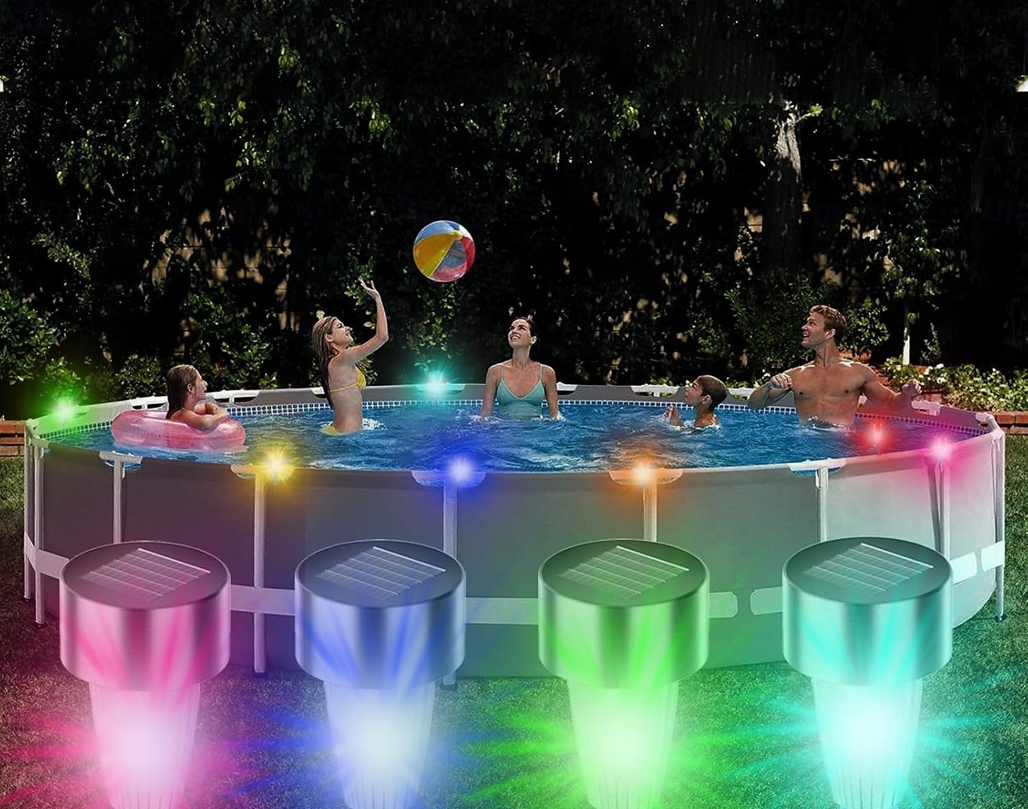 Outdoor Lights Pool Lights for Above Ground Pools Waterproof Frame Pool Decoration Energy Saving LED Pool Solar Lights Warm White / White /Multi Light at Night Decor for Frame Swimming Pools Trampoline 2025 - $11.49 –P2