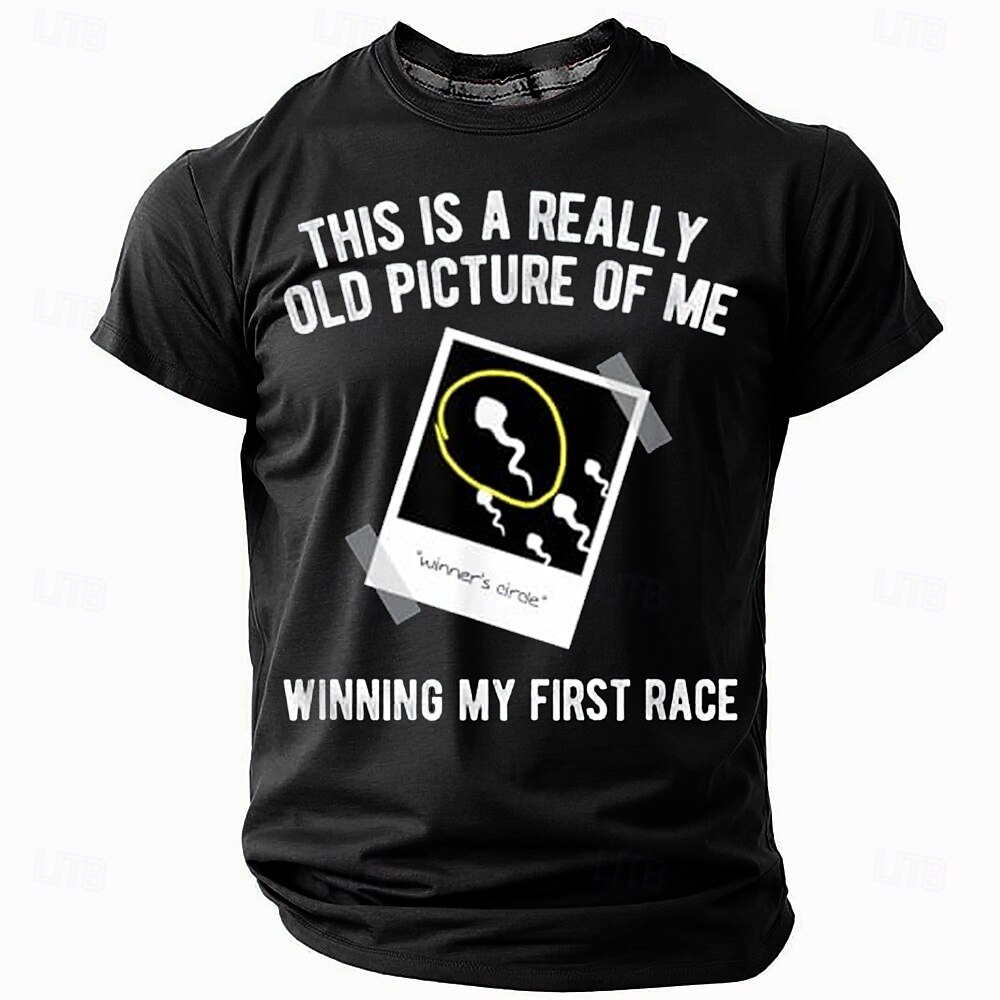 2025年 メンズ面白いグラフィックTシャツ '初めてのレースに勝った' 受精卵ユーモアTシャツ  コレクション – $17.99 –P4