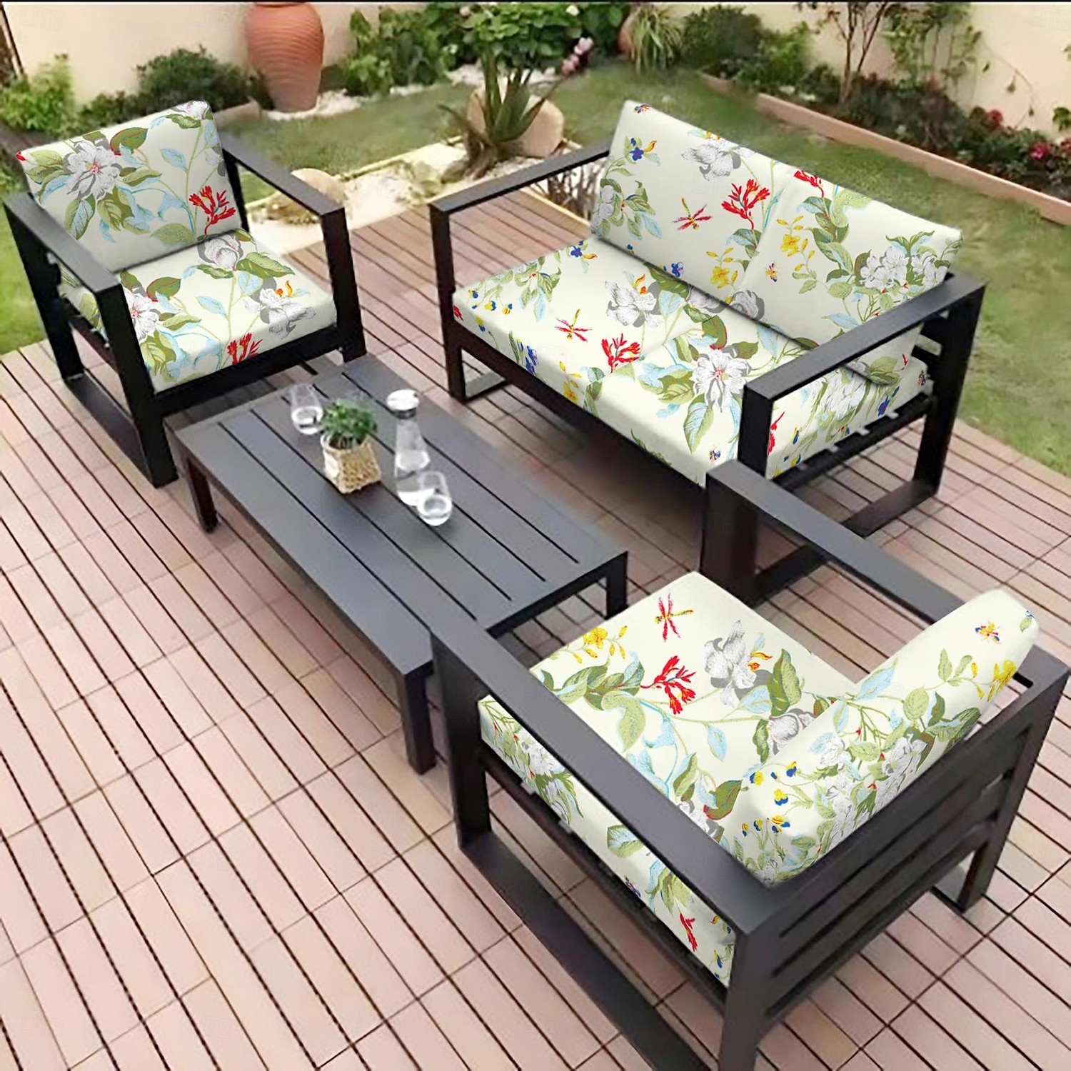 kuddfodral för uteplats med blomgarn färgat mikrofiber terrassöverdrag 2025 - $9.49 –P3