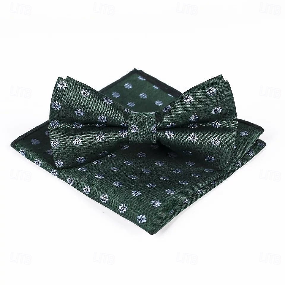 Corbata de Moño Vintage para Boda de Hombres Fiesta Regreso a Casa Corbata de Moño con Estampado Floral Burdeos Azul Marino Verde Oscuro 2025 - $15.99 –P5