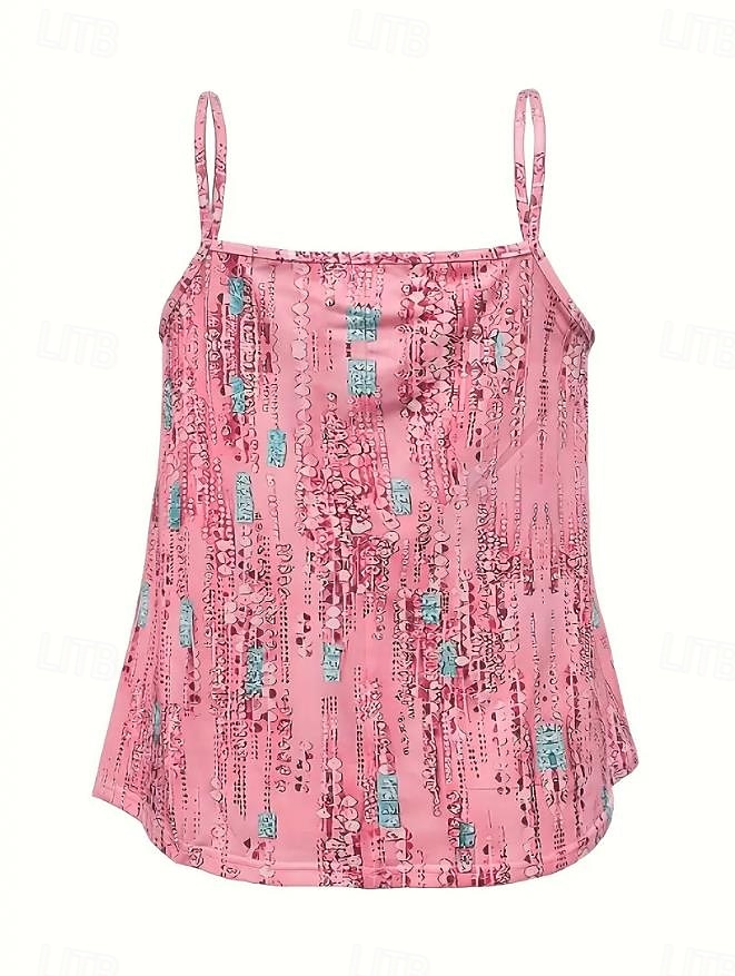 Dames hemd top tie dye bohemia vintage dagelijks zonder mouwen band scoop hals reguliere tops dagelijkse rugloze print roze blauw fuchsia zomer lente 2025 - $19.99 –P4