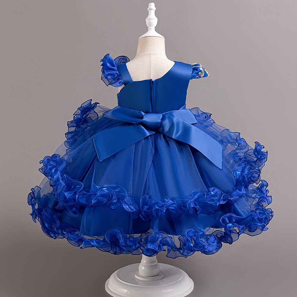 Kinder Mädchen Partykleid Einfarbig Ärmellos Leistung Besonderer Anlass Prinzessin Süß Polyester Partykleid Sommer Frühling Kinder Hellgrün Blau 2025 - $39.99 –P1