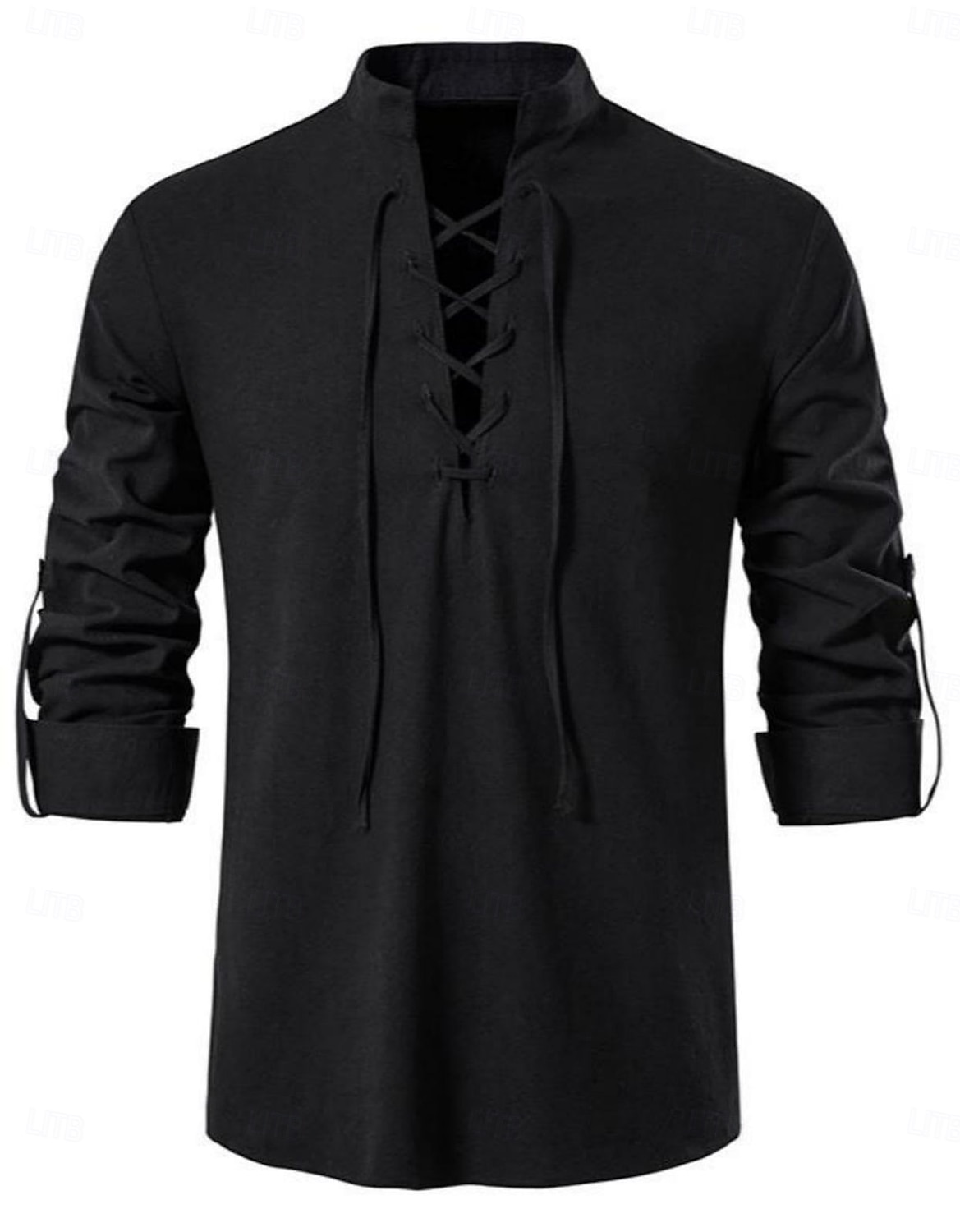 Középkori Reneszánsz 17. század Ing Kalóz Viking Egyszínű Jelmez Férfi Mindszentek napja Farsang Alkalmi / Napi Reneszánsz Vásár LARP Felnőttek Ing Tavaszi nyár 2026 - $29.99 –P12