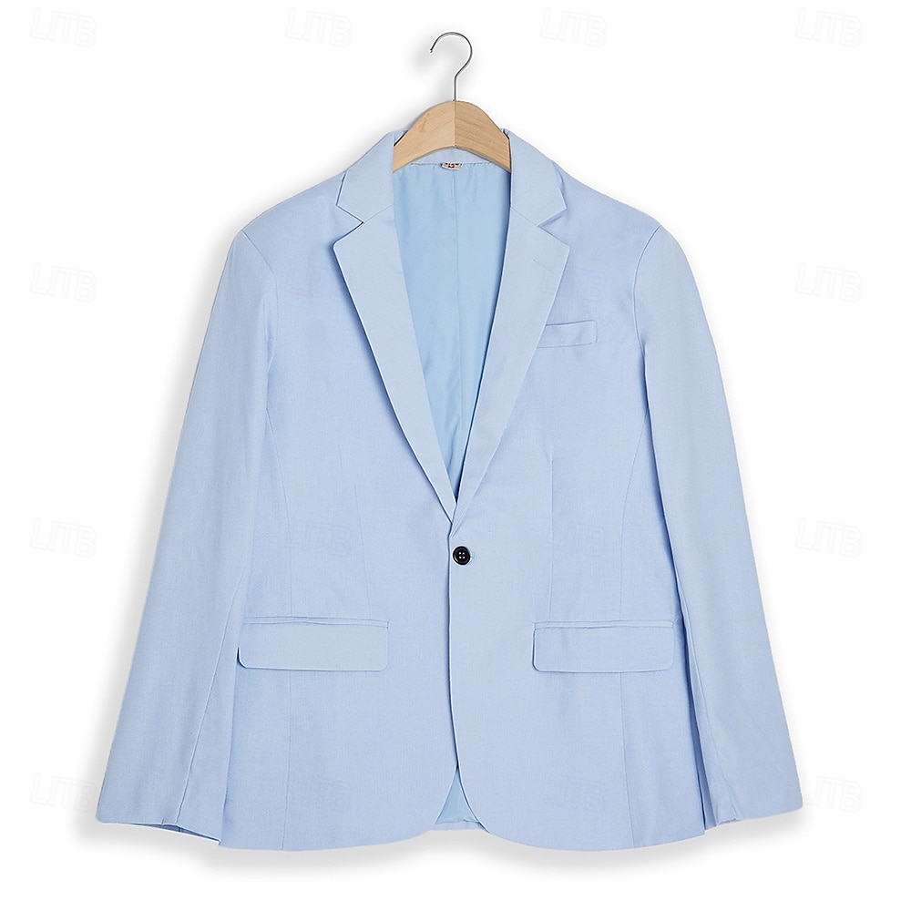 Herren Sport Jacke Leinen-Blazer Modisch Brautkleider schlicht Einfarbig Leinenblazer Armeegrün Schwarz Blau Reguläre Passform Einreiher - 1 Knopf 2025 - $75.99 –P1
