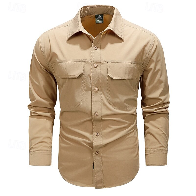 Per uomo Camicia Camicia Estiva Camicia casual Camicia con Bottoni Camicia cargo Nero Verde Kaki Blu scuro Manica Lunga Semplice Colletto a Camicia Vacanza Camicia hawaiana Tasca Abbigliamento 100 del 2025 a $43.99 –P2