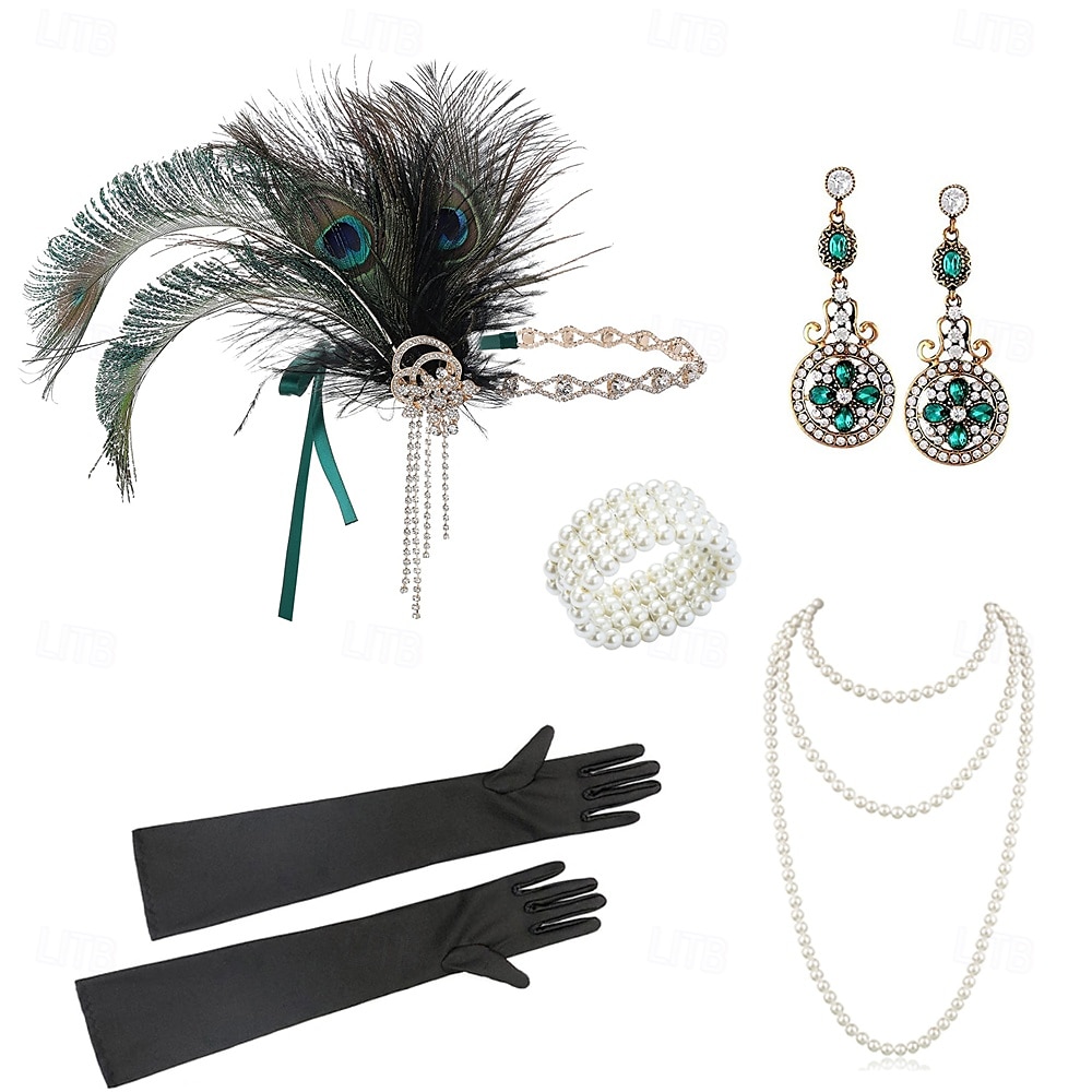 Το Great Gatsby Κορδέλα μαλλιών του 1920 Το Great Gatsby Φτερό Ρετρό Αστραφτερό Γκλίτερ Γυναικεία Απόκριες Ημέρα του Αγίου Βαλεντίνου Μασκάρεμα Βραδινό Ρούχα για Πάρτυ Μασκάρεμα Φεστιβάλ Ενηλίκων 1 2025 - $29.99 –P7