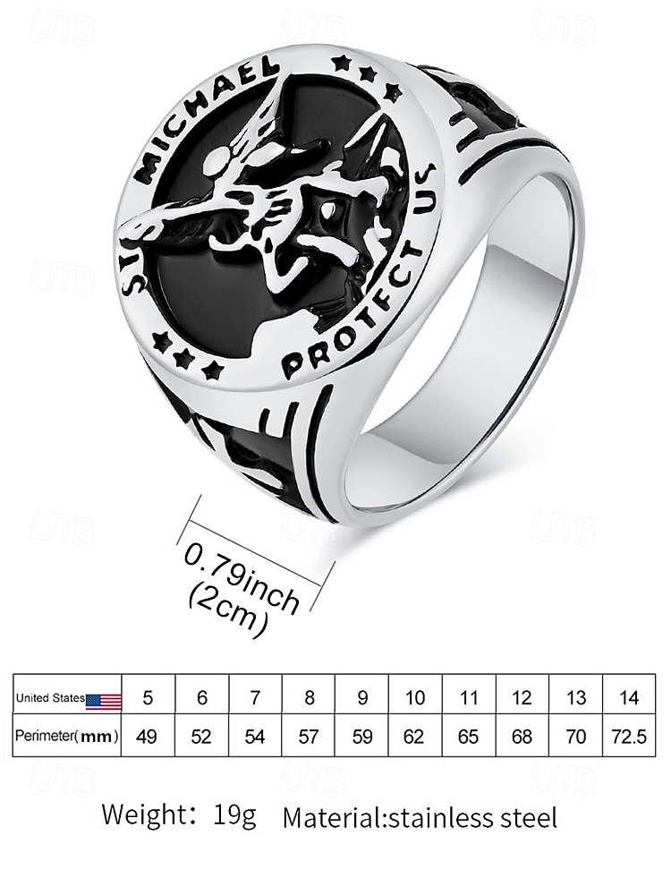 St. Michael Protect Us Ring for Men – Stainless Steel Religious Signet Ring, Vintage Catholic Jewelry for Faith, Protection and Everyday Wear 2026 - $12.36 –P8