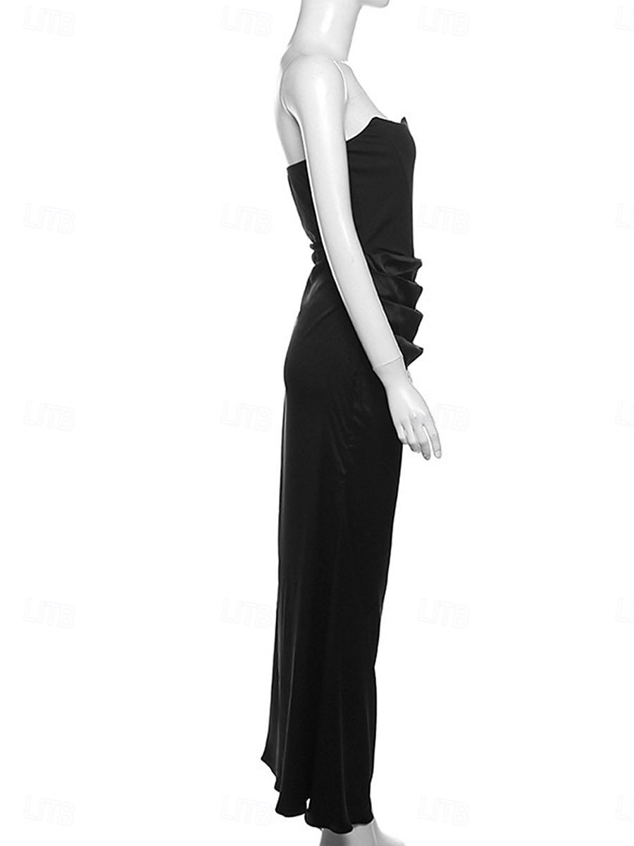 Trumpetti / merenneito Quinceanera mekot Tyylikäs Mekko Häät Häävieras Kokopitkä Hihaton Olkaimeton Spandex Selästä avoin kanssa Rypytetty 2025 2025 - $89.99 –P7