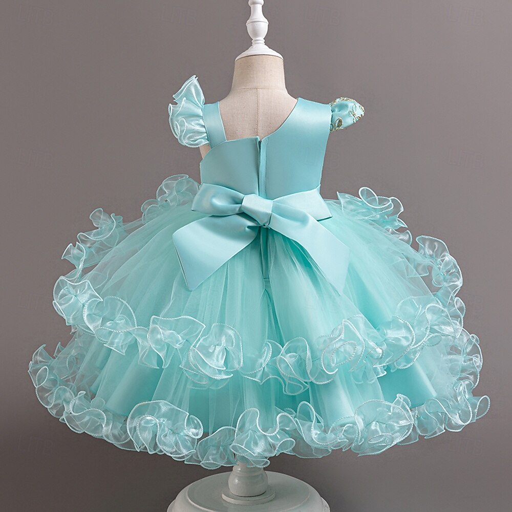Kinder Mädchen Partykleid Einfarbig Ärmellos Leistung Besonderer Anlass Prinzessin Süß Polyester Partykleid Sommer Frühling Kinder Hellgrün Blau 2025 - $39.99 –P10
