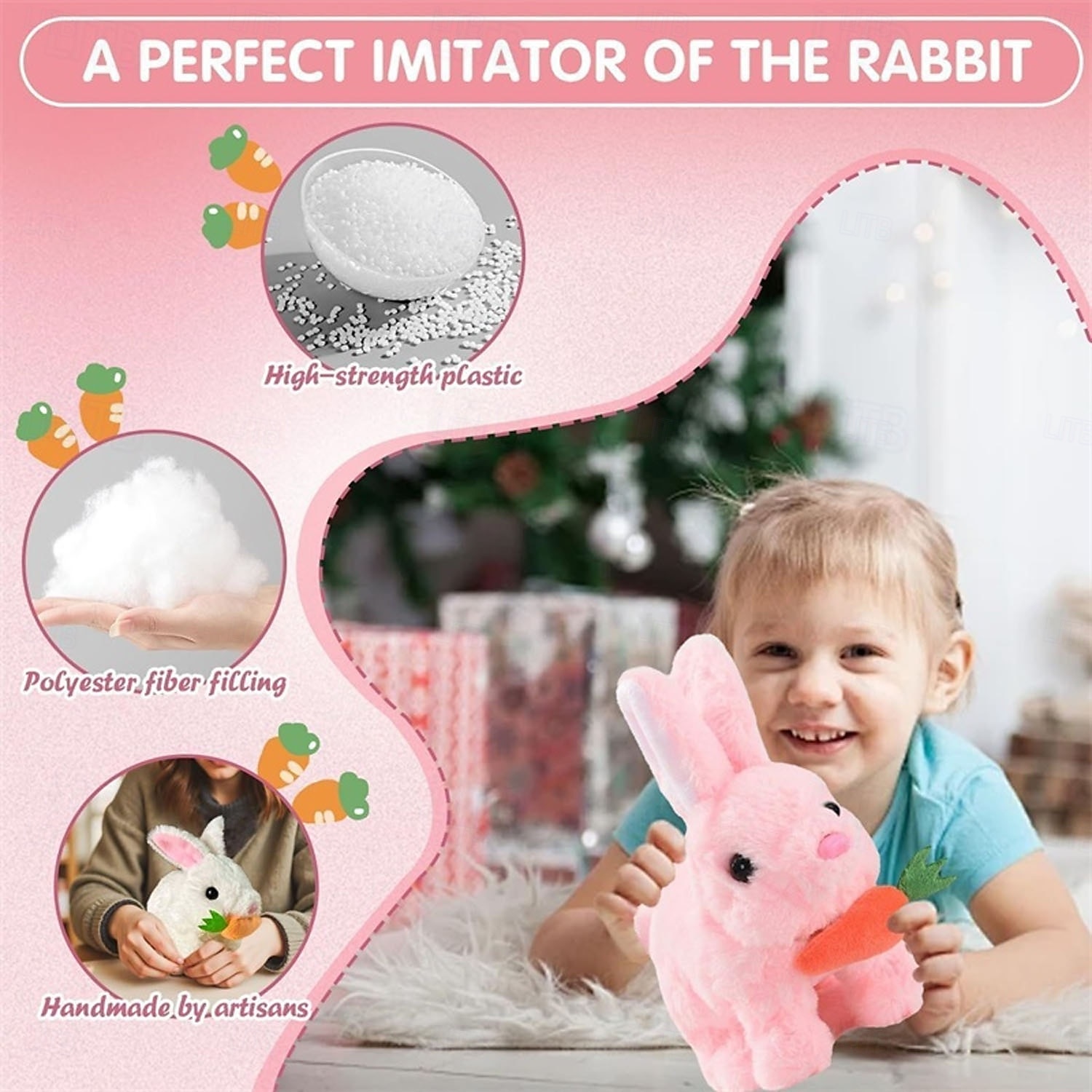 My Realistic Bunny Toy Interactive Electronic Pet Toys Bunnies can Hops Walks and Wiggles its EarsEaster Plush Stuffed Bunny Toy Educational Toys for Kids 2025 - $9.99 –P6