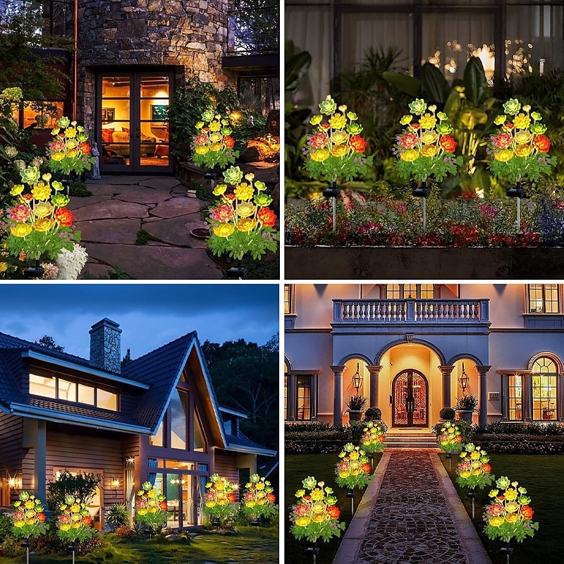1 lâmpada de encaixe para simulação solar de suculentas para áreas externas, jardim de pátio, caminho de gramado, lâmpada de paisagem, lâmpada decorativa, presente para entusiastas de jardinagem de 2025 por $9.99 –P6