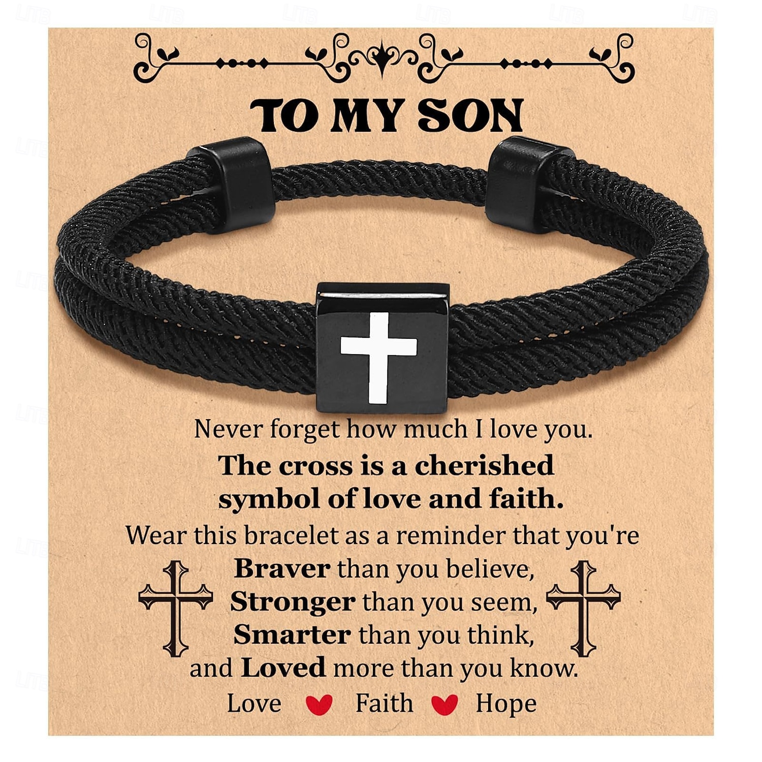 2 PC Cross Braided Rope Bracelet for Men Boys Christmas Valentines Graduation Easter Christian Baptism Gifts Couple 2025 - $12.99 –P9