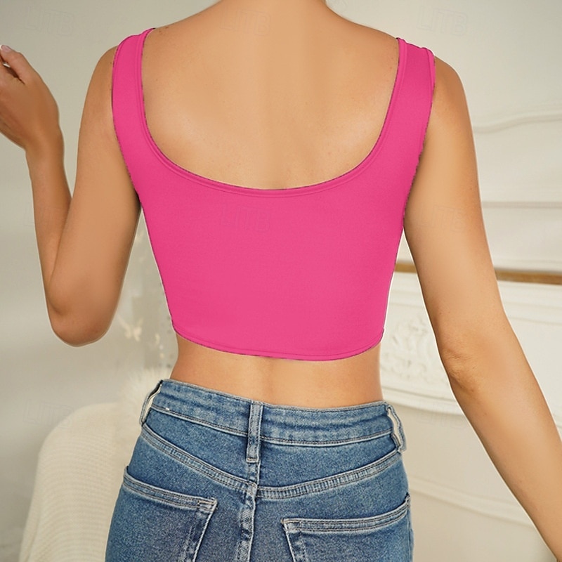 Slim Fit Corset Crop Top Bustier Solid Color Women's Masquerade Party & Evening Adults' Top Corset 2025 - $19.99 –P8