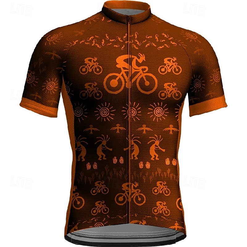 Homme Maillot de cyclisme Manche Courte Cyclisme T-shirt Maillot avec 3 poches arrière VTT Vélo tout terrain Respirant Séchage Rapide Design Anatomique Évacuation de l'Humidité Jaune Rouge Rouge de 2025 ? $25.99 –P8